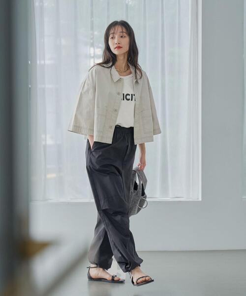 coen（コーエン）の「ハーフスリーブカバーオール（カバーオール・レディース・ナチュラル/ライトブルー・M/L）」の6枚目の写真