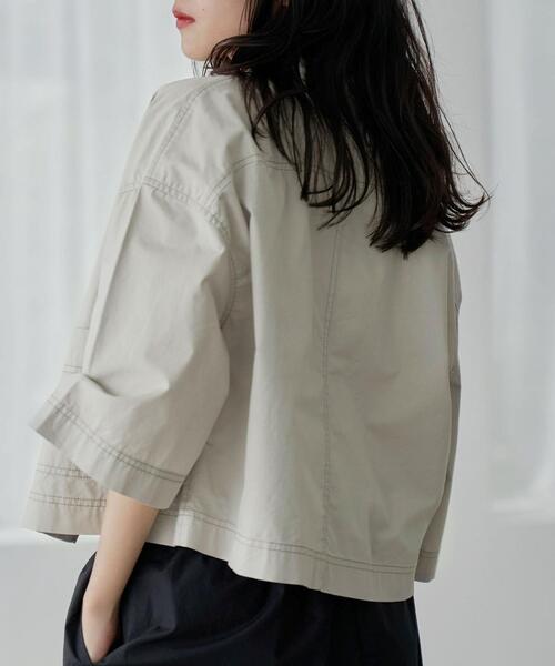 coen（コーエン）の「ハーフスリーブカバーオール（カバーオール・レディース・ナチュラル/ライトブルー・M/L）」の11枚目の写真