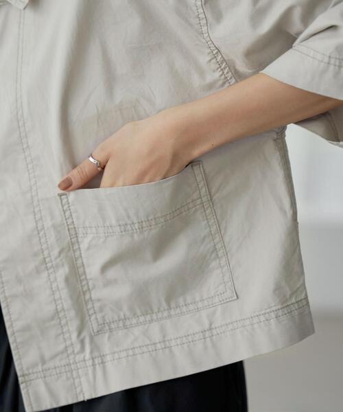 coen（コーエン）の「ハーフスリーブカバーオール（カバーオール・レディース・ナチュラル/ライトブルー・M/L）」の13枚目の写真