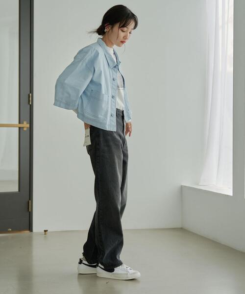 coen（コーエン）の「ハーフスリーブカバーオール（カバーオール・レディース・ナチュラル/ライトブルー・M/L）」の20枚目の写真