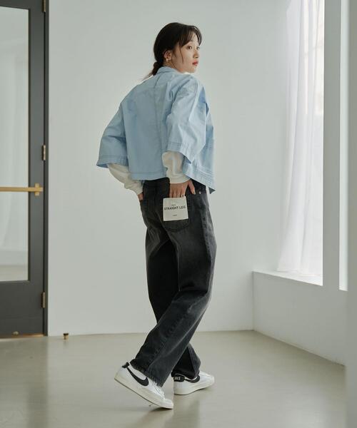 coen（コーエン）の「ハーフスリーブカバーオール（カバーオール・レディース・ナチュラル/ライトブルー・M/L）」の22枚目の写真