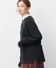 ポロ衿付きゆるニット