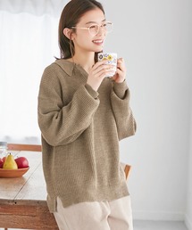 ポロ衿付きゆるニット