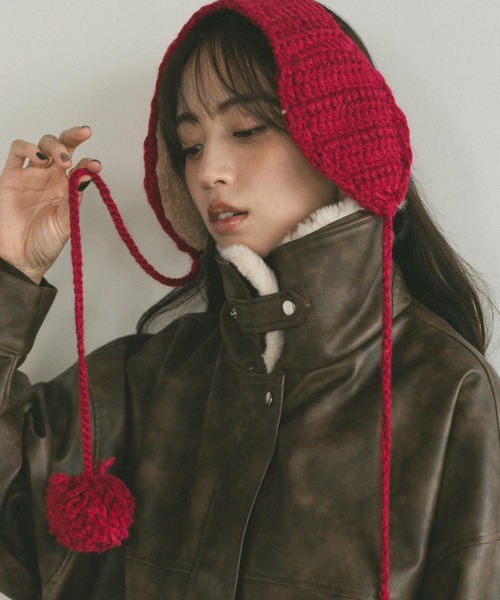 ポンポンニットイヤーマフ/ボア（イヤーマフ）｜VANNIE U