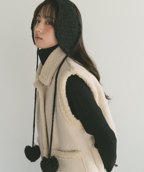 ポンポンニットイヤーマフ/ボア（イヤーマフ）｜VANNIE U