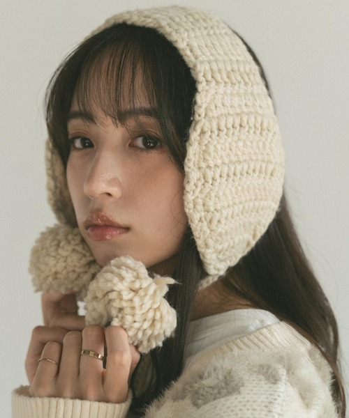 ポンポンニットイヤーマフ/ボア（イヤーマフ）｜VANNIE U