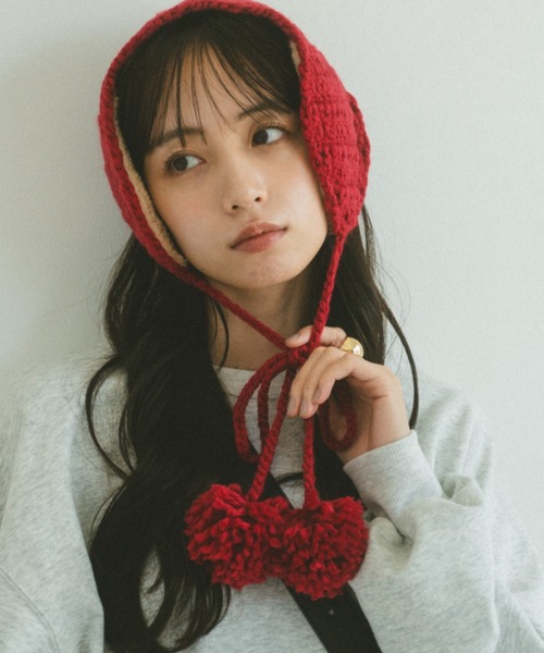 VANNIE U(ヴァニーユー)の「ポンポンニットイヤーマフ/ボア(イヤーマフ・レディース・アイボリー/ブラック/レッド/グレー・FREE)」の17枚目の写真