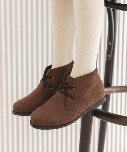 pairmanon(ペアマノン)の「フェイクスウェード アンクル ブーツ(ブーツ・キッズ・モカ・19/15 /16/17/18/20/22/21)」の1枚目の写真