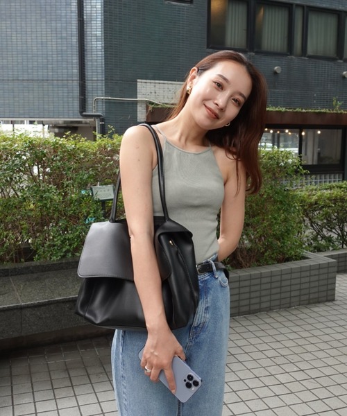 y/m by 村岡美里（イムバイムラオカミサト）の「フラップショルダーBAG（ショルダーバッグ・レディース・ブラック・FREE）」の8枚目の写真