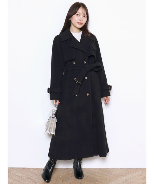 MERCURYDUO（マーキュリーデュオ）の「ウールトレンチコート（トレンチコート・レディース・ベージュ/ブラック・SMALL/MEDIUM）」の7枚目の写真