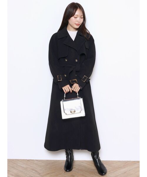 MERCURYDUO（マーキュリーデュオ）の「ウールトレンチコート（トレンチコート・レディース・ベージュ/ブラック・SMALL/MEDIUM）」の8枚目の写真