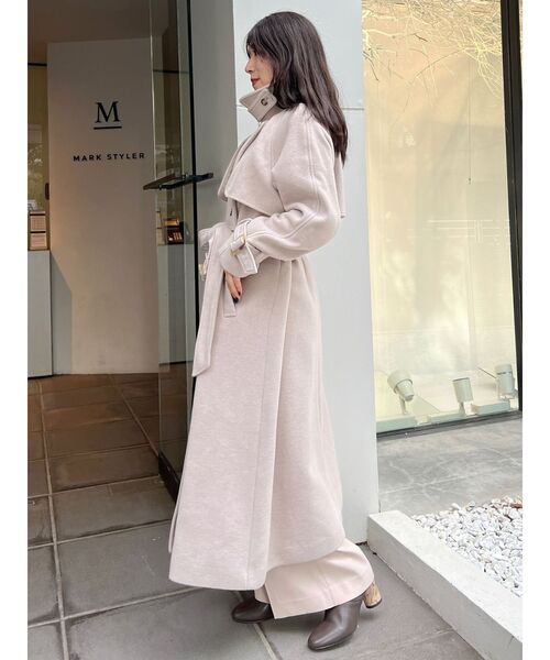 MERCURYDUO（マーキュリーデュオ）の「ウールトレンチコート（トレンチコート・レディース・ベージュ/ブラック・SMALL/MEDIUM）」の12枚目の写真