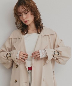 セール】【洗える】シアー ダブルブレスト ニット ジャケット