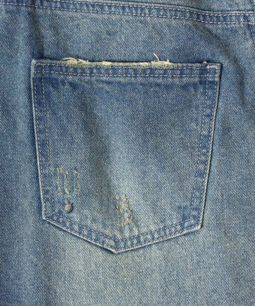 Salong hameu(サロン ハミュー)の「ハードダメージ ワイドストレート デニムパンツ オーバーダイ加工 ユニセックス(デニムパンツ・メンズ・ブルー/ブラック・M/L/S)」の19枚目の写真