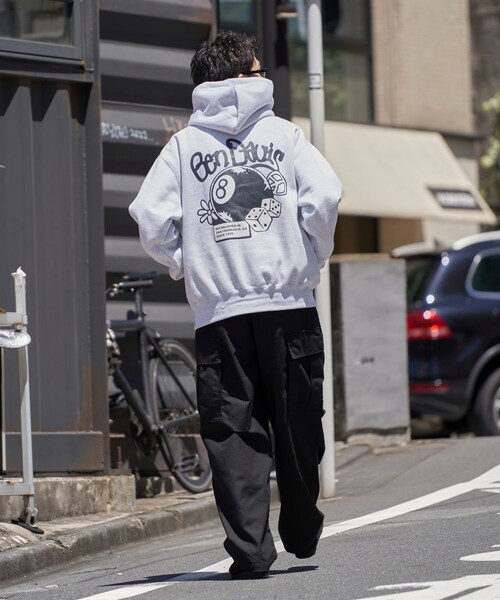 BEN DAVIS（ベンデイビス）の「BEN DAVIS/ベン デイヴィス 別注 DICE AND BALL/スウェットパーカー/スウェットフーディー/ユニセックス/裏起毛(限定展開)（パーカー・メンズ・サックスブルー/オフホワイト/ライトグレー/ブラック・LARGE/MEDIUM/X-LARGE）」の8枚目の写真