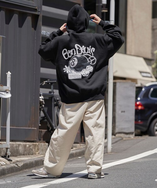 BEN DAVIS（ベンデイビス）の「BEN DAVIS/ベン デイヴィス 別注 DICE AND BALL/スウェットパーカー/スウェットフーディー/ユニセックス/裏起毛(限定展開)（パーカー・メンズ・サックスブルー/オフホワイト/ライトグレー/ブラック・LARGE/MEDIUM/X-LARGE）」の13枚目の写真