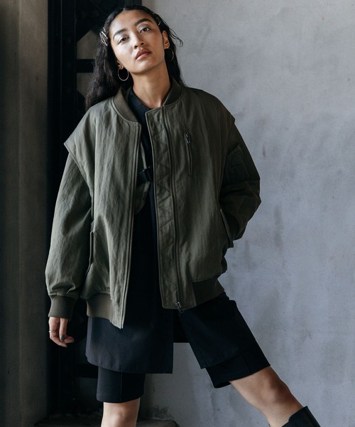 ELLEgirl（エルガール）の「4way MA-1【ELLEgirl/エル ガール】（MA-1・レディース・ダークカーキ/カーキ/ブラック・FREE）」の9枚目の写真