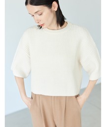 CEDNIE | ハーフスリーブあぜ編みニット(ニット/セーター)