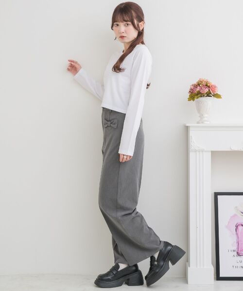 ems excite（エムズエキサイト）の「リボンポケットPT（その他パンツ・レディース・ブラウン系その他2/ボルドー/ライトグレー・FREE）」の5枚目の写真