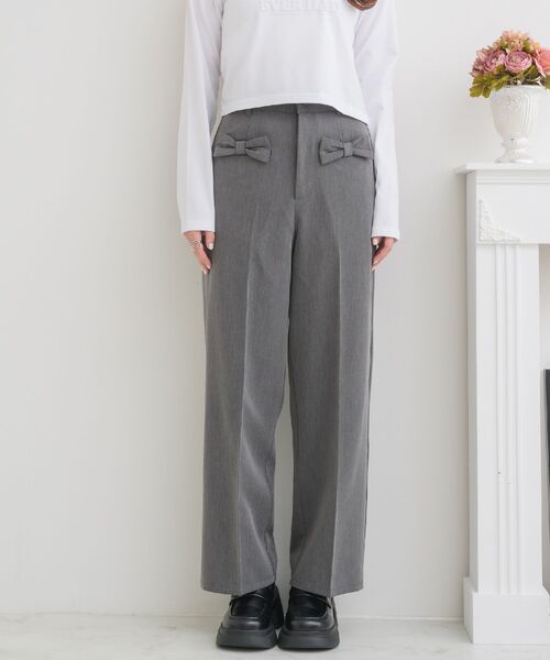 ems excite（エムズエキサイト）の「リボンポケットPT（その他パンツ・レディース・ブラウン系その他2/ボルドー/ライトグレー・FREE）」の7枚目の写真