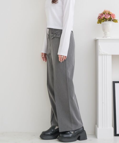 ems excite（エムズエキサイト）の「リボンポケットPT（その他パンツ・レディース・ブラウン系その他2/ボルドー/ライトグレー・FREE）」の8枚目の写真