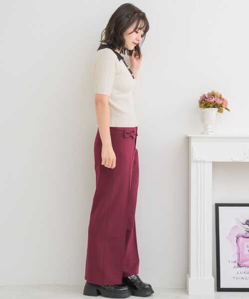 ems excite（エムズエキサイト）の「リボンポケットPT（その他パンツ・レディース・ブラウン系その他2/ボルドー/ライトグレー・FREE）」の13枚目の写真