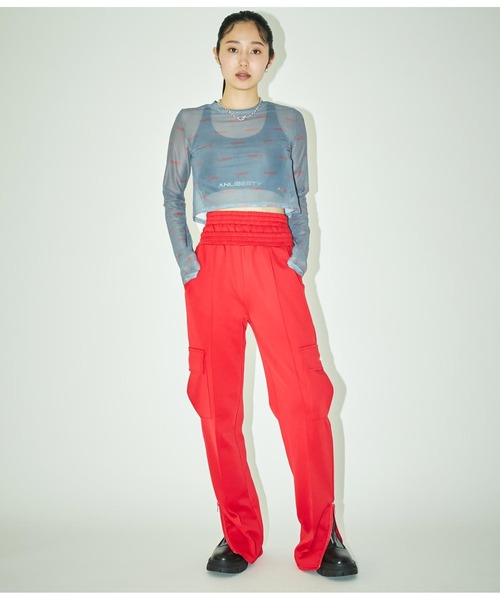 ANLIBERTY ANAP（アンリバティアナップ）の「ダブルウエストトラックパンツ（その他パンツ・レディース・ブルー/ブラック/レッド・FREE）」の5枚目の写真