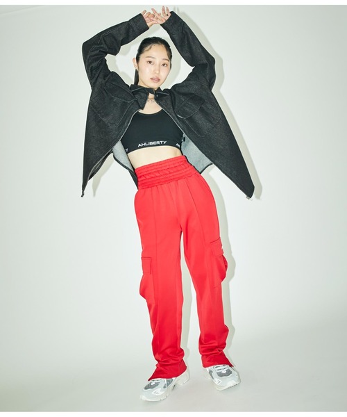 ANLIBERTY ANAP（アンリバティアナップ）の「ダブルウエストトラックパンツ（その他パンツ・レディース・ブルー/ブラック/レッド・FREE）」の8枚目の写真