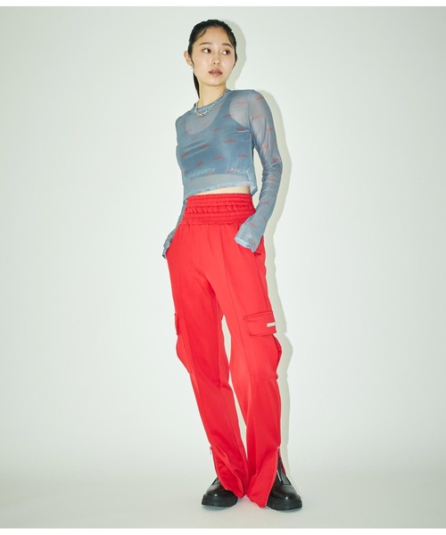 ANLIBERTY ANAP（アンリバティアナップ）の「ダブルウエストトラックパンツ（その他パンツ・レディース・ブルー/ブラック/レッド・FREE）」の4枚目の写真
