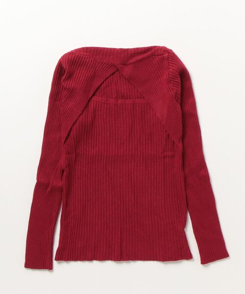 Silly（シリー）の「【韓国コーデに◎】ボレロ風ニットトップス（ニット/セーター・レディース・レッド/ホワイト/ブラウン/ブルー/グレー/アイボリー/ブラック・FREE）」の11枚目の写真