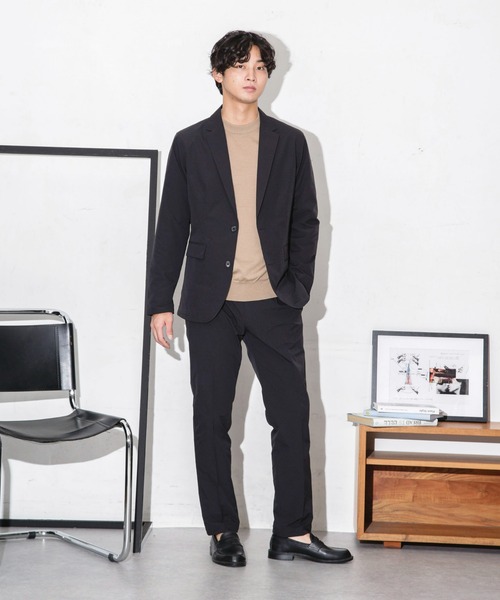 NANO universe（ナノユニバース）の「ダブルクロスストレッチスラックス（スラックス・メンズ・ブラック/ネイビー/モカ・M/S/L）」の9枚目の写真