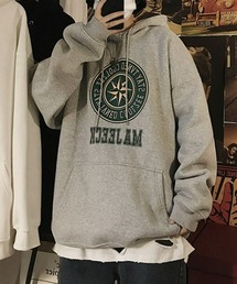 BASQUE magenta | BIGカレッジロゴプリント オーバーサイズプルオーバーパーカー(パーカー)