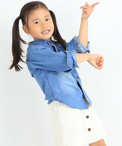 B:MING by BEAMS(ビーミングバイビームス)の「<VERY 9月号掲載>ビーミング by ビームス / バンドカラーシャツ(シャツ/ブラウス・キッズ・ブルー・140/110/100/130/120/90)」の3枚目の写真