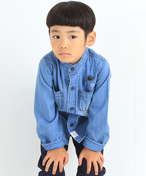 B:MING by BEAMS(ビーミングバイビームス)の「<VERY 9月号掲載>ビーミング by ビームス / バンドカラーシャツ(シャツ/ブラウス・キッズ・ブルー・140/110/100/130/120/90)」の4枚目の写真