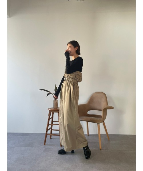 HANNE（アン）の「ボートネックニットトップス（ニット/セーター・レディース・ベージュ/ブラック・FREE）」の6枚目の写真