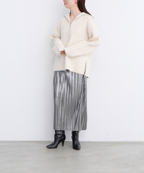 LEPSIM(レプシィム)の「【FOR I SERIES】メタリックスカート 978190(スカート・レディース・シルバー/ブラック・FREE)」の20枚目の写真