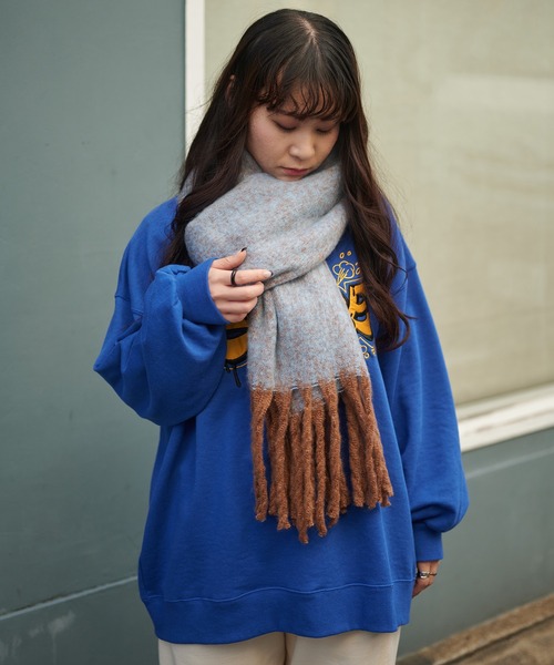 SPINNS（スピンズ）の「大判起毛ミックスストール（ストール/ショール・レディース・ピンク/ブルー/アイボリー・ONESIZE）」の5枚目の写真
