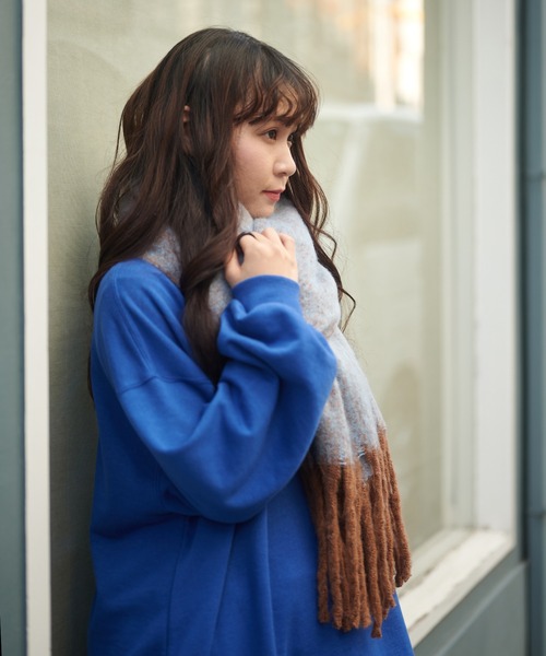 SPINNS（スピンズ）の「大判起毛ミックスストール（ストール/ショール・レディース・ピンク/ブルー/アイボリー・ONESIZE）」の6枚目の写真