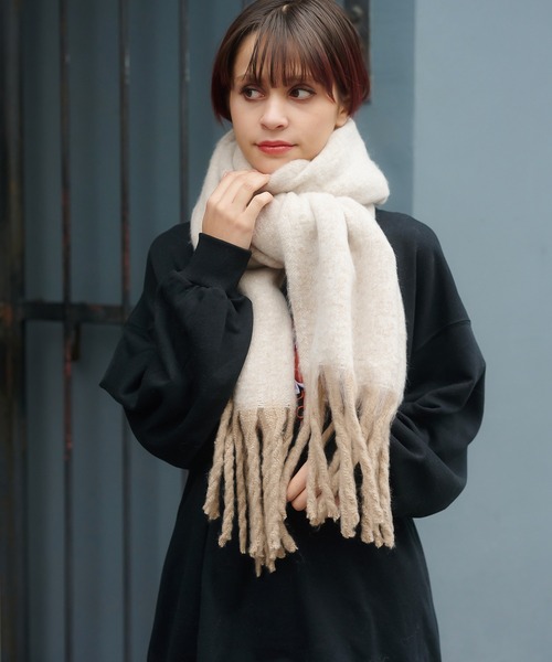 SPINNS（スピンズ）の「大判起毛ミックスストール（ストール/ショール・レディース・ピンク/ブルー/アイボリー・ONESIZE）」の12枚目の写真