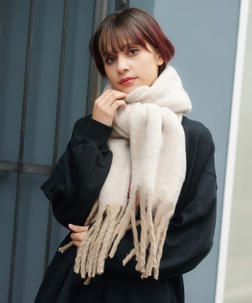 SPINNS（スピンズ）の「大判起毛ミックスストール（ストール/ショール・レディース・ピンク/ブルー/アイボリー・ONESIZE）」の13枚目の写真