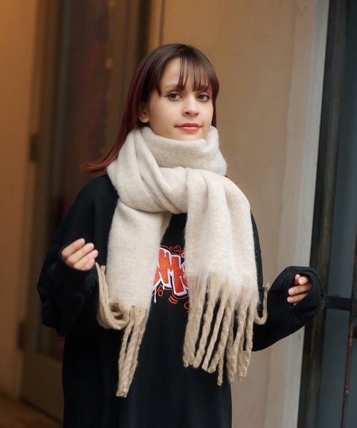 SPINNS（スピンズ）の「大判起毛ミックスストール（ストール/ショール・レディース・ピンク/ブルー/アイボリー・ONESIZE）」の17枚目の写真