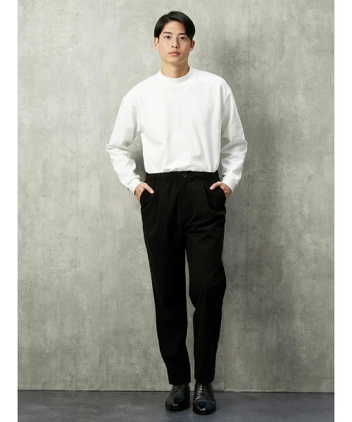 TRANS CONTINENTS（トランスコンチネンツ）の「TRANS CONTINENTS　太畝コーデュロイ　セットアップイージーパンツ　ブラック/ベージュ（スラックス・メンズ・ブラック/ベージュ・S/L/LL/M）」の10枚目の写真