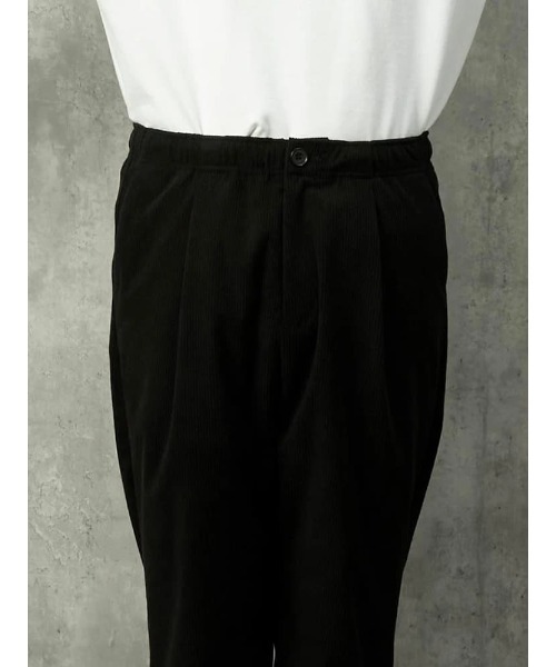 TRANS CONTINENTS（トランスコンチネンツ）の「TRANS CONTINENTS　太畝コーデュロイ　セットアップイージーパンツ　ブラック/ベージュ（スラックス・メンズ・ブラック/ベージュ・S/L/LL/M）」の7枚目の写真