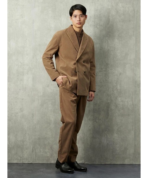 TRANS CONTINENTS（トランスコンチネンツ）の「TRANS CONTINENTS　太畝コーデュロイ　セットアップイージーパンツ　ブラック/ベージュ（スラックス・メンズ・ブラック/ベージュ・S/L/LL/M）」の12枚目の写真