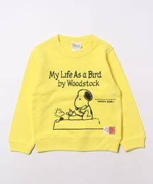 SNOOPY×OLD BETTY'S（スヌーピーカケルオールドベティーズ）の「スヌーピー【SNOOPY】Kids Crew Neck Sweat(My Life As柄)（スウェット）」