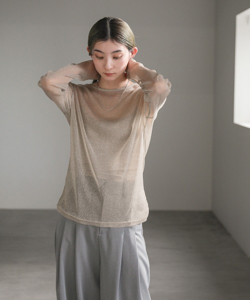 select MOCA（セレクトモカ）の「ラメシアートップス（Tシャツ