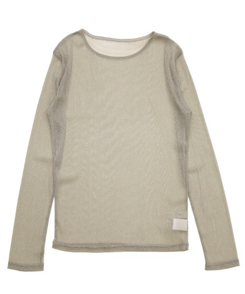 select MOCA(セレクトモカ)の「ラメシアートップス(Tシャツ/カットソー・レディース・グレイッシュベージュ/カーキ/グレー/オフホワイト・FREE)」の16枚目の写真