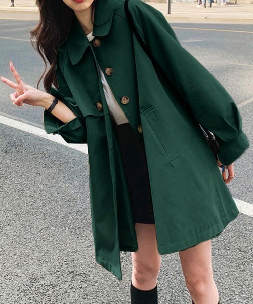 Miniministore（ミニミニストア）の「ライトトレンチジャケット レディース上品（トレンチコート・レディース・ベージュ/ダークグリーン/ブラック・M/L）」の3枚目の写真