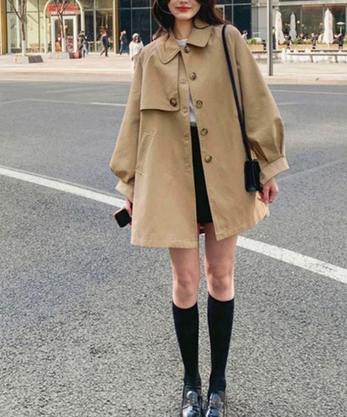 Miniministore（ミニミニストア）の「ライトトレンチジャケット レディース上品（トレンチコート・レディース・ベージュ/ダークグリーン/ブラック・M/L）」の6枚目の写真