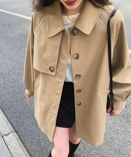 Miniministore（ミニミニストア）の「ライトトレンチジャケット レディース上品（トレンチコート・レディース・ベージュ/ダークグリーン/ブラック・M/L）」の8枚目の写真